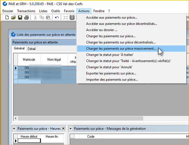 Chargement des transactions en attente