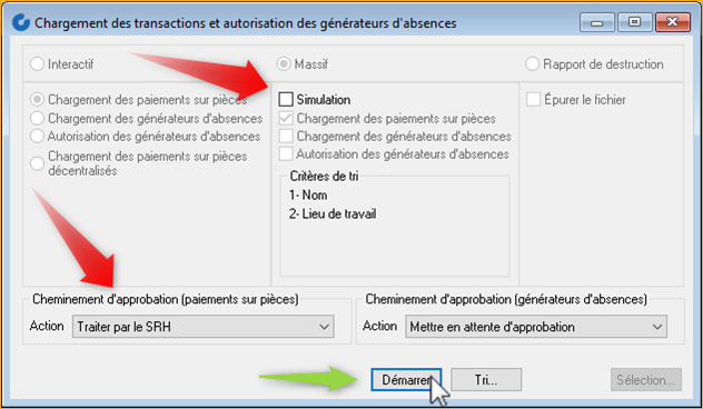 Chargement des transactions en attente