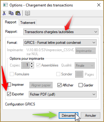 Chargement des transactions en attente