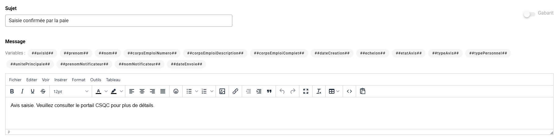 Gestion de notifications