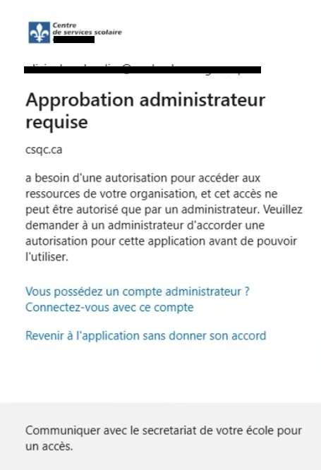 Approbation administrateur requise