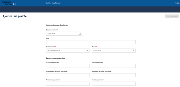 Accès au registre
