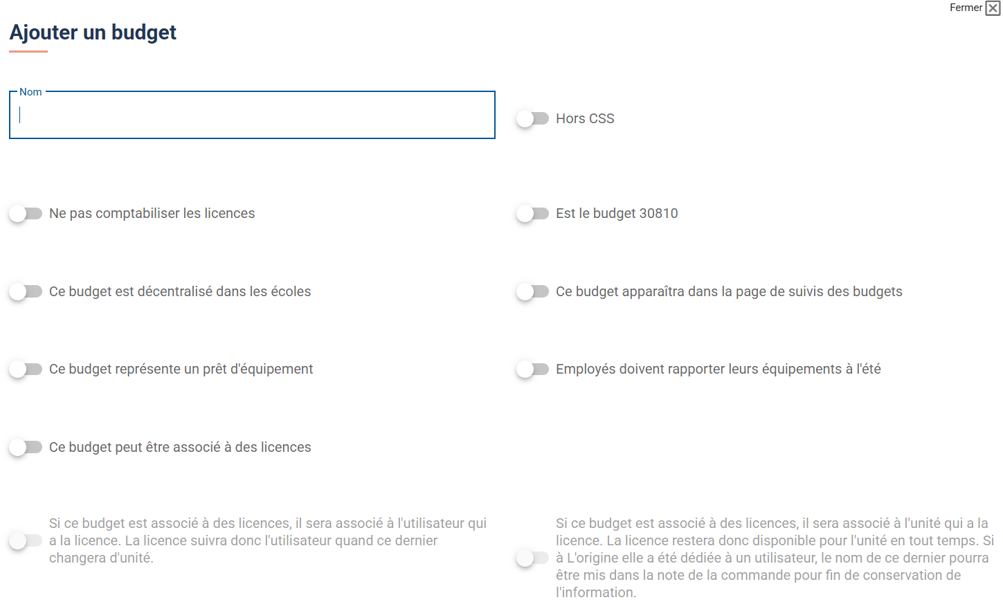 Gestion budgétaire
